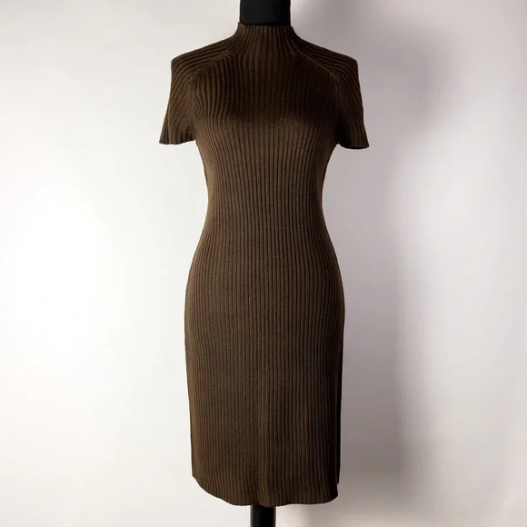 Calvin Klein | Dresses | Calvin Klein Casual Knitted Brown Midi Dress Size  S | Poshmark